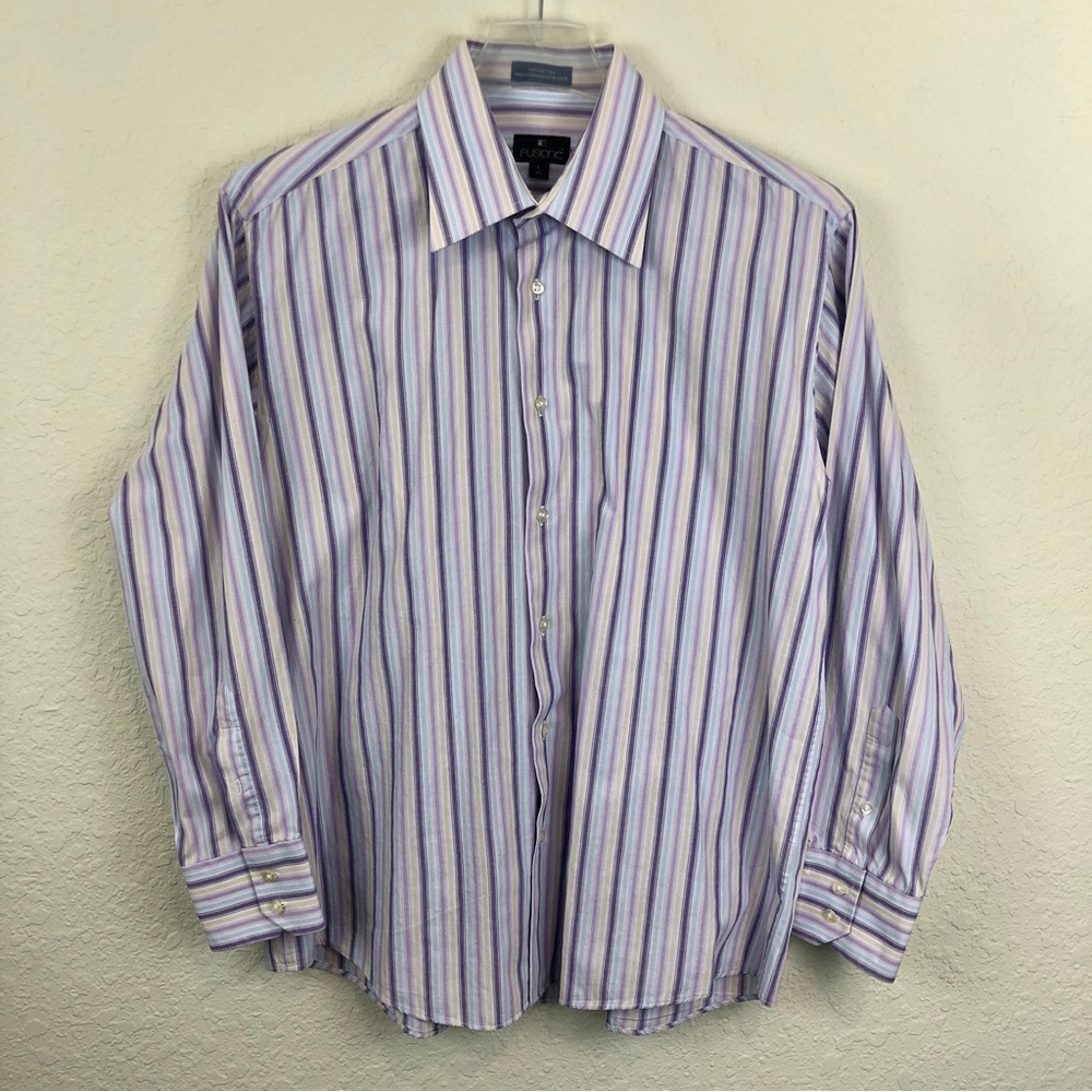 Fusione Purlple Strip Dress Shirt - Picture 8 of 16